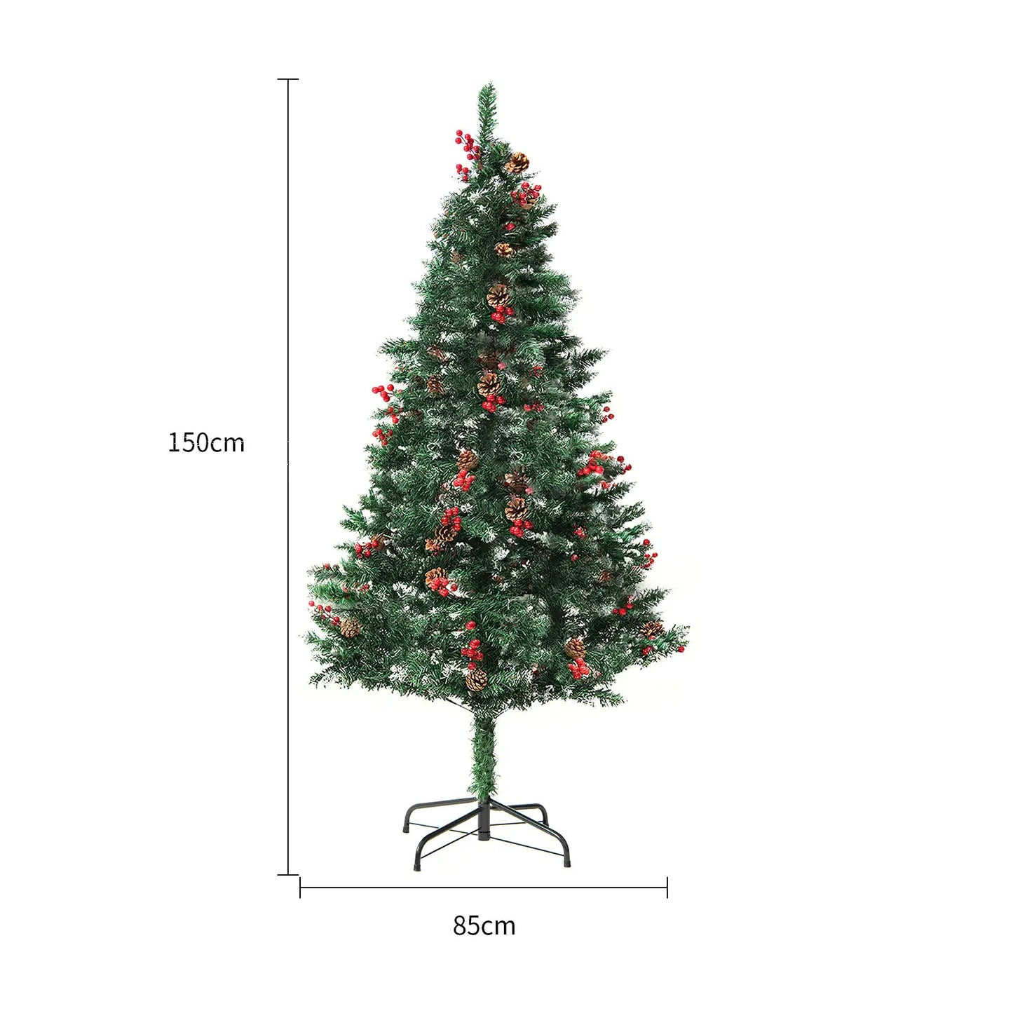 Premium Snow-Capped Christmas Tree – PVC Artificial Pine Holiday Decoration