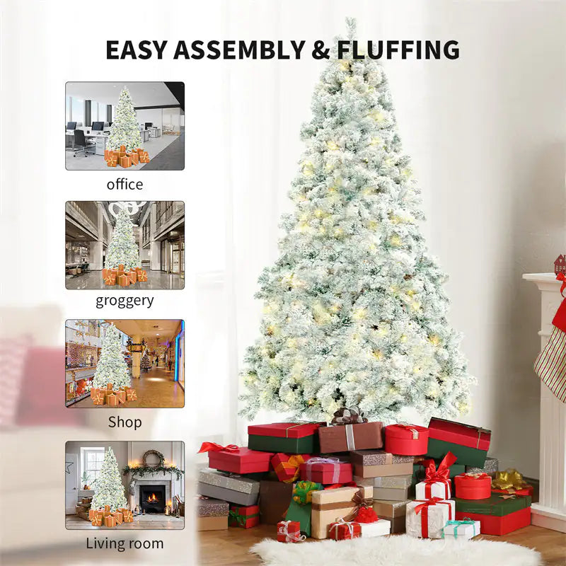 Premium Snow-Capped Christmas Tree – PVC Artificial Pine Holiday Decoration