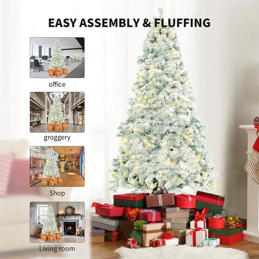 Premium Snow-Capped Christmas Tree – PVC Artificial Pine Holiday Decoration