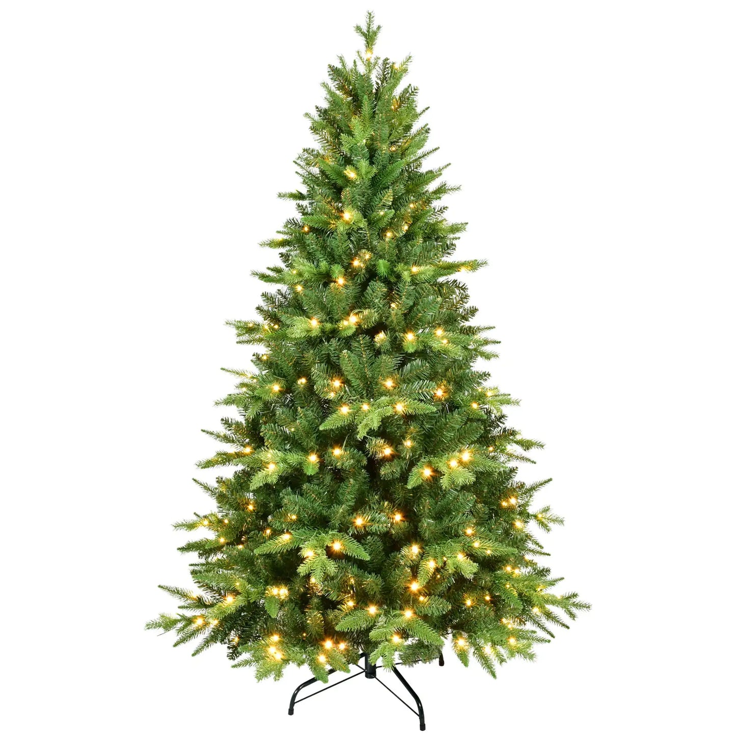 Deluxe 5FT Pre-Lit Christmas Tree with 250 Warm White LEDs & 850 Branch Tips – Elegant Holiday Centerpiece